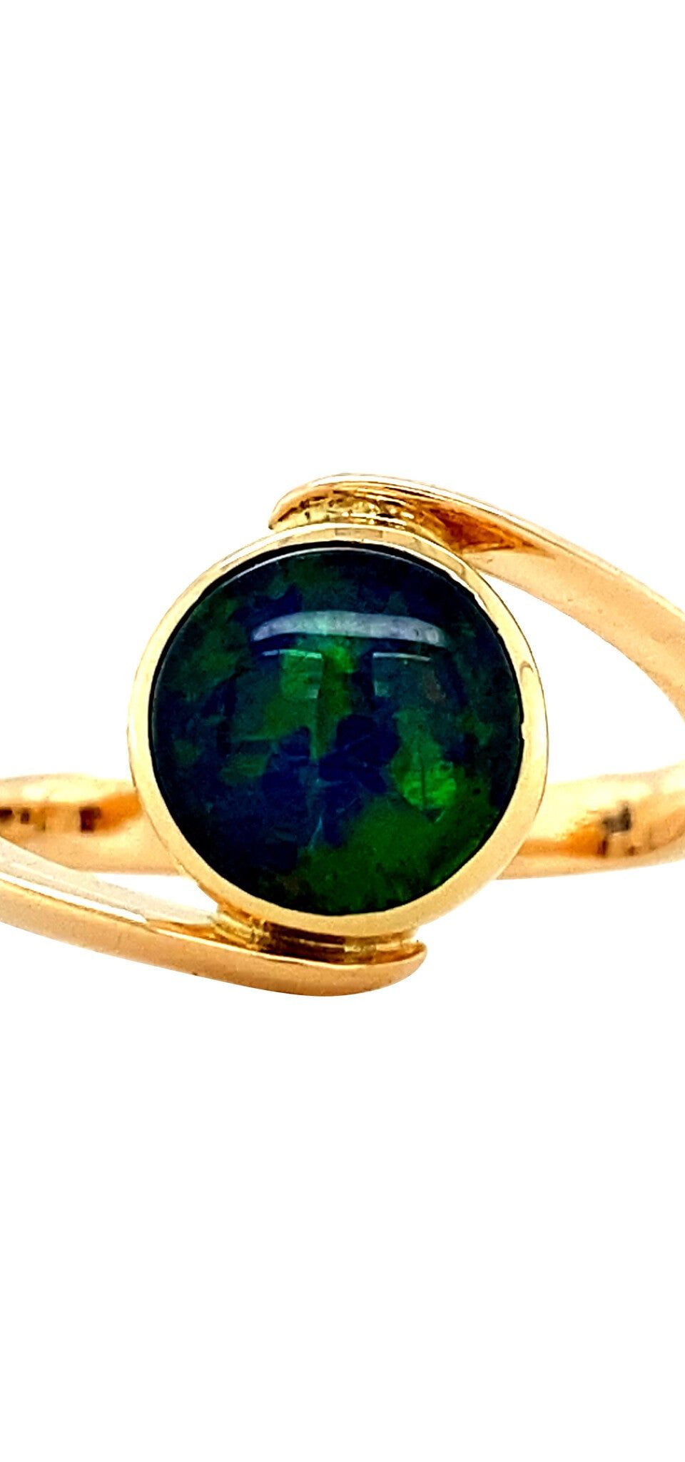 Vintage 18K Gold Ring with Opal Triplet